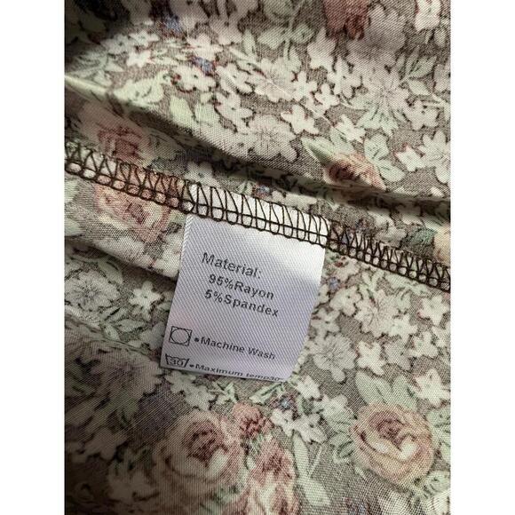 Grecerelle Brown Floral Flutter Sleeve Maxi Dress Size M - Picture 5 of 9